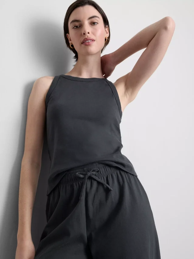Camisola sem mangas com costas em Y em algodão