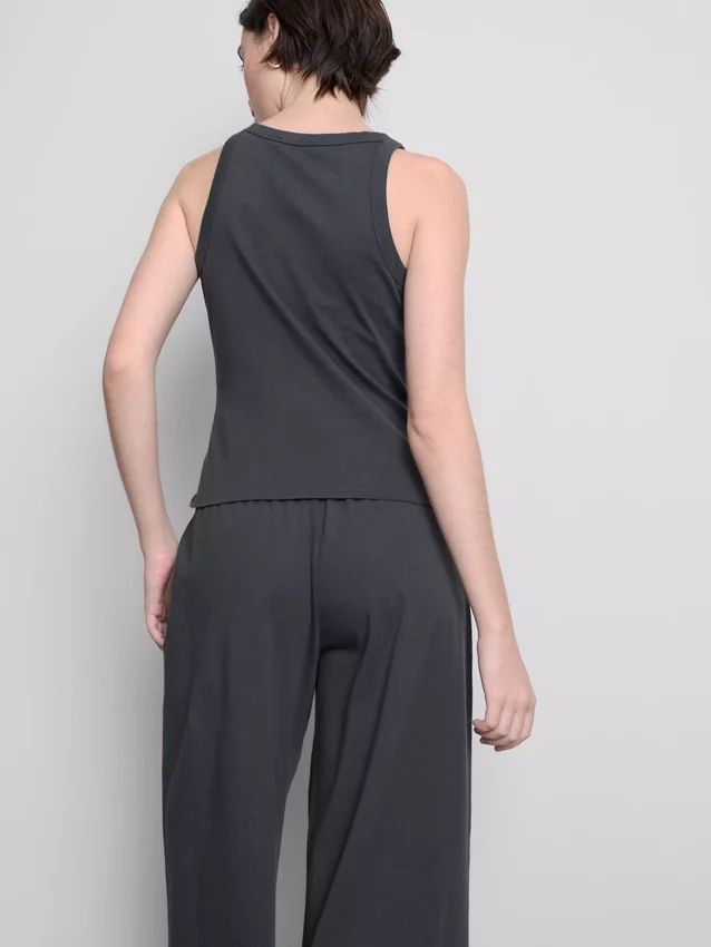 Camisola sem mangas com costas em Y em algodão
