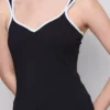 Camisola sem mangas com decote em coração, rica em algodão