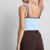 Camisola sem mangas com decote em coração, rica em algodão