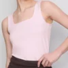 Camisola sem mangas com decote quadrado