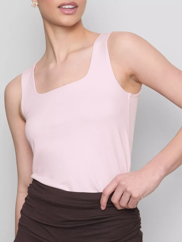 Camisola sem mangas com decote quadrado