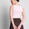 Camisola sem mangas com decote quadrado