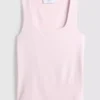 Camisola sem mangas com decote quadrado