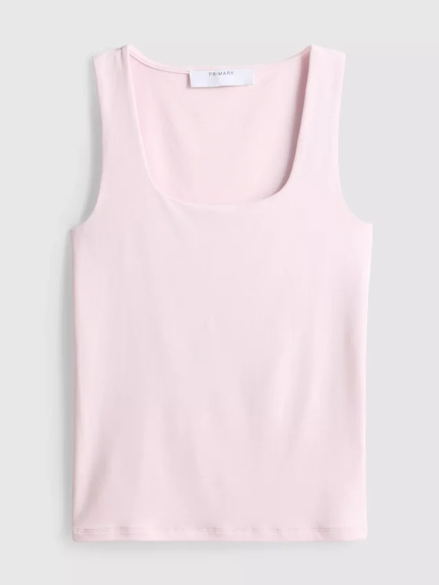 Camisola sem mangas com decote quadrado