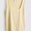 Camisola sem mangas com decote quadrado