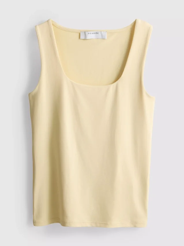 Camisola sem mangas com decote quadrado