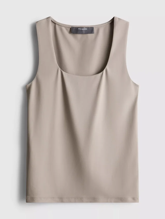 Camisola sem mangas com decote quadrado