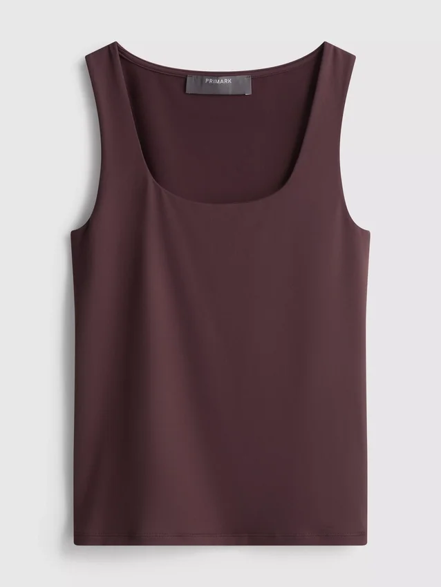Camisola sem mangas com decote quadrado