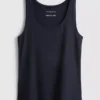 Camisola sem mangas com decote redondo