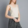 Camisola sem mangas com decote redondo e costas em estilo «racerback»