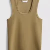 Camisola sem mangas com decote redondo e costas em estilo «racerback»