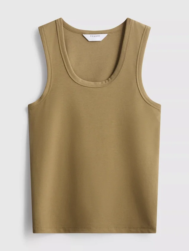 Camisola sem mangas com decote redondo e costas em estilo «racerback»