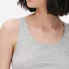 Camisola sem mangas com decote redondo elástico