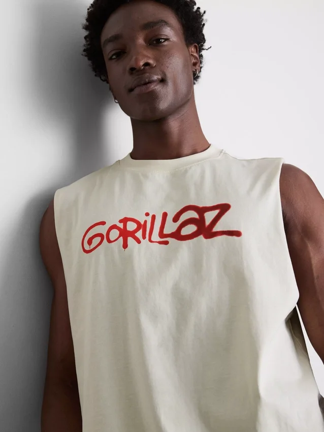 Camisola sem mangas com estampado dos Gorillaz