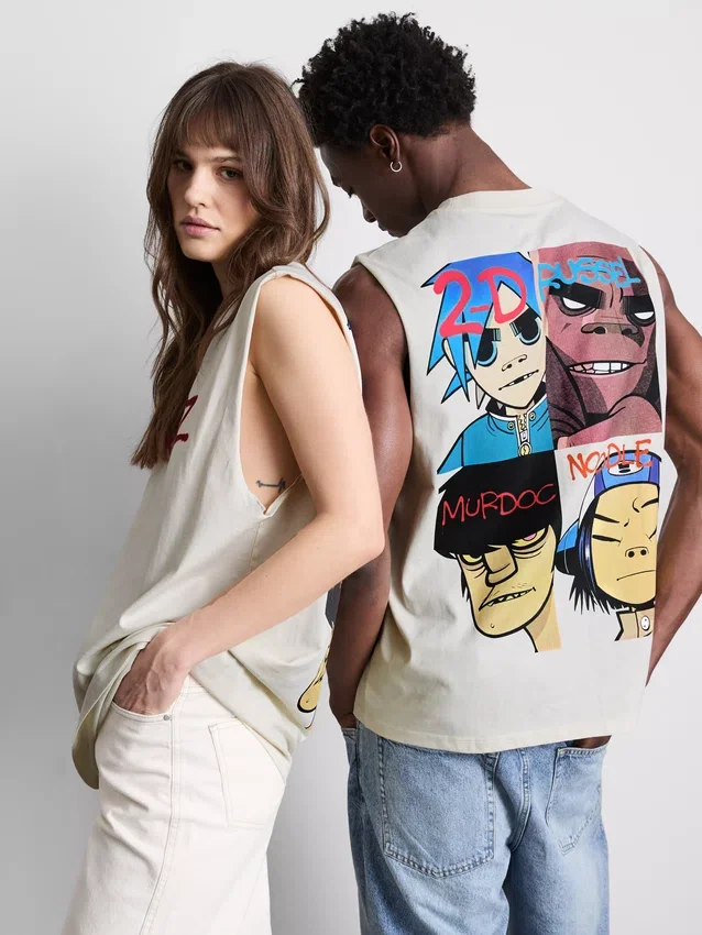 Camisola sem mangas com estampado dos Gorillaz
