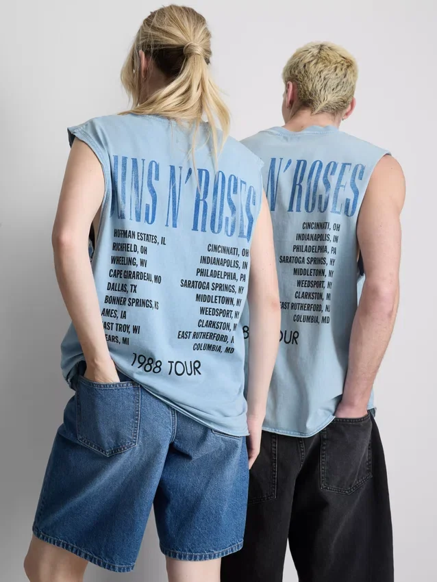 Camisola sem mangas com estampado dos Guns N' Roses
