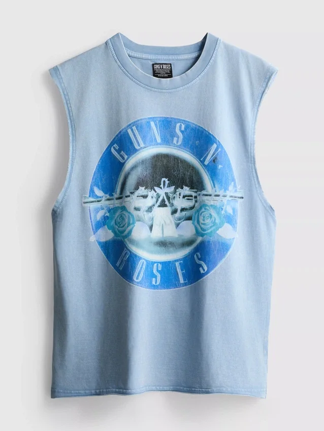 Camisola sem mangas com estampado dos Guns N' Roses