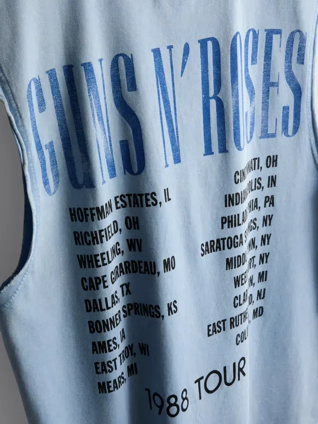 Camisola sem mangas com estampado dos Guns N' Roses