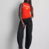 Camisola sem mangas com estampado, em malha canelada com elevado teor de algodão