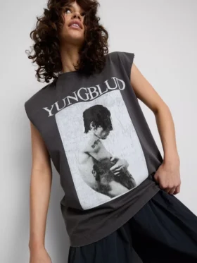 Camisola sem mangas com estampado Yungblud em algodão