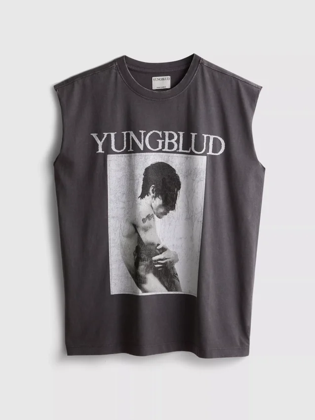 Camisola sem mangas com estampado Yungblud em algodão