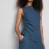 Camisola sem mangas com franzido e efeito enrugado da Paula Echevarría