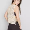 Camisola sem mangas com laço lateral em croché