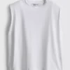 Camisola sem mangas com ombros acolchoados