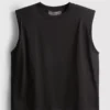 Camisola sem mangas com ombros acolchoados