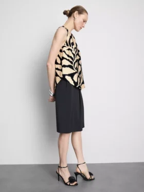 Camisola sem mangas comprida estampada