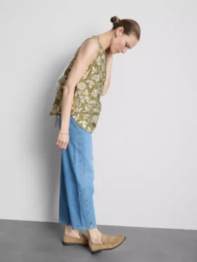 Camisola sem mangas comprida estampada