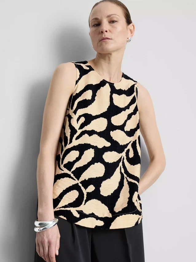 Camisola sem mangas comprida estampada