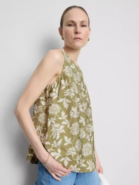 Camisola sem mangas comprida estampada