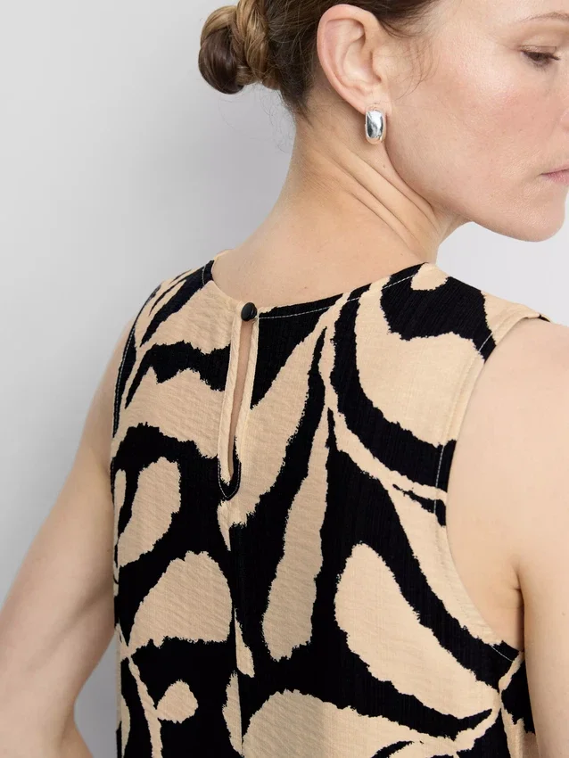 Camisola sem mangas comprida estampada