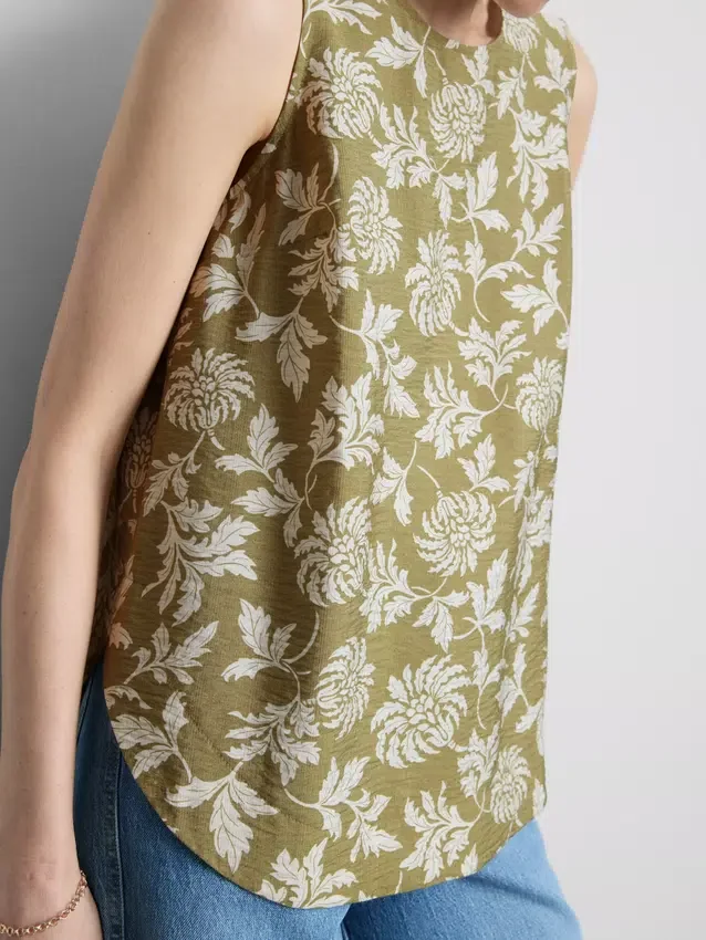 Camisola sem mangas comprida estampada
