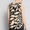 Camisola sem mangas comprida estampada