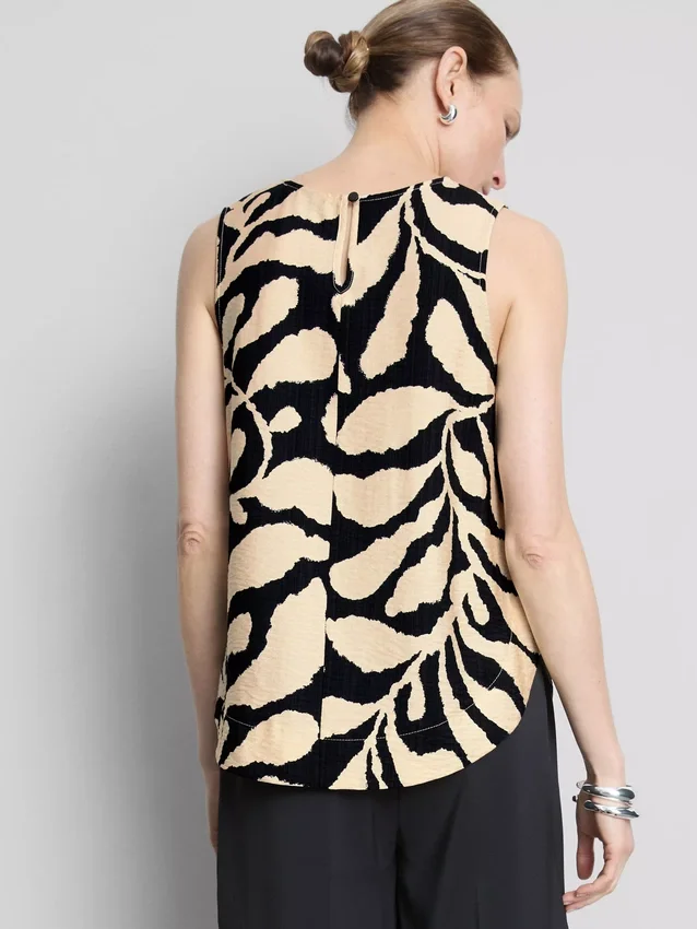 Camisola sem mangas comprida estampada