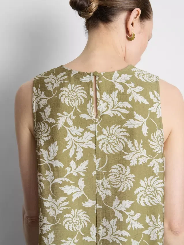 Camisola sem mangas comprida estampada