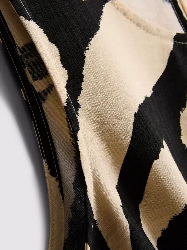 Camisola sem mangas comprida estampada