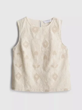 Camisola sem mangas de algodão com bordado da The Edit
