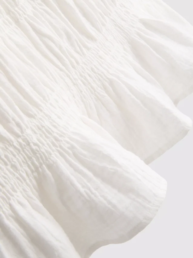 Camisola sem mangas de algodão com franzido