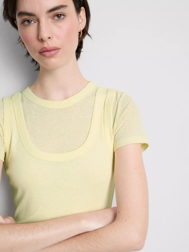 Camisola sem mangas de dupla camada