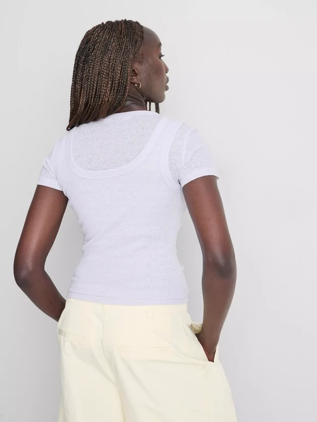 Camisola sem mangas de dupla camada