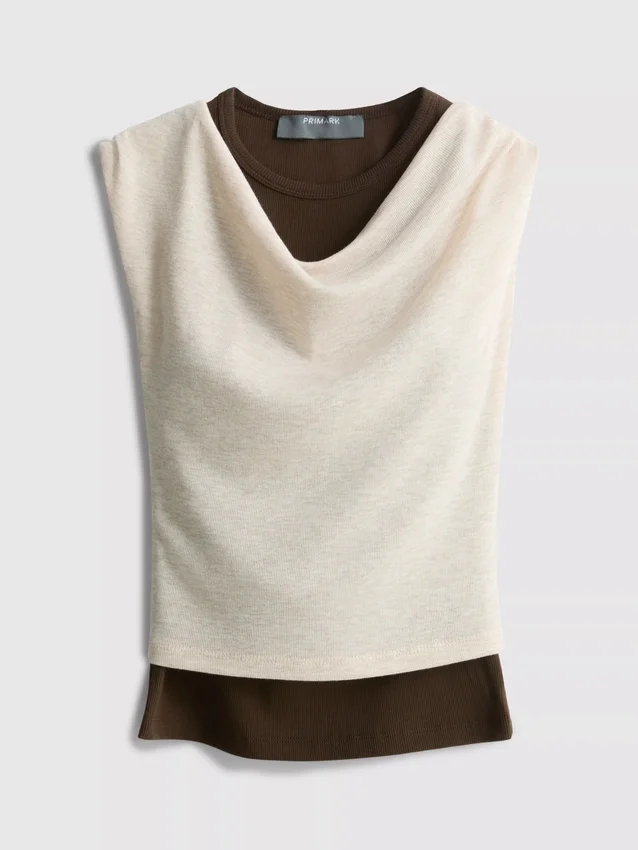 Camisola sem mangas de dupla camada