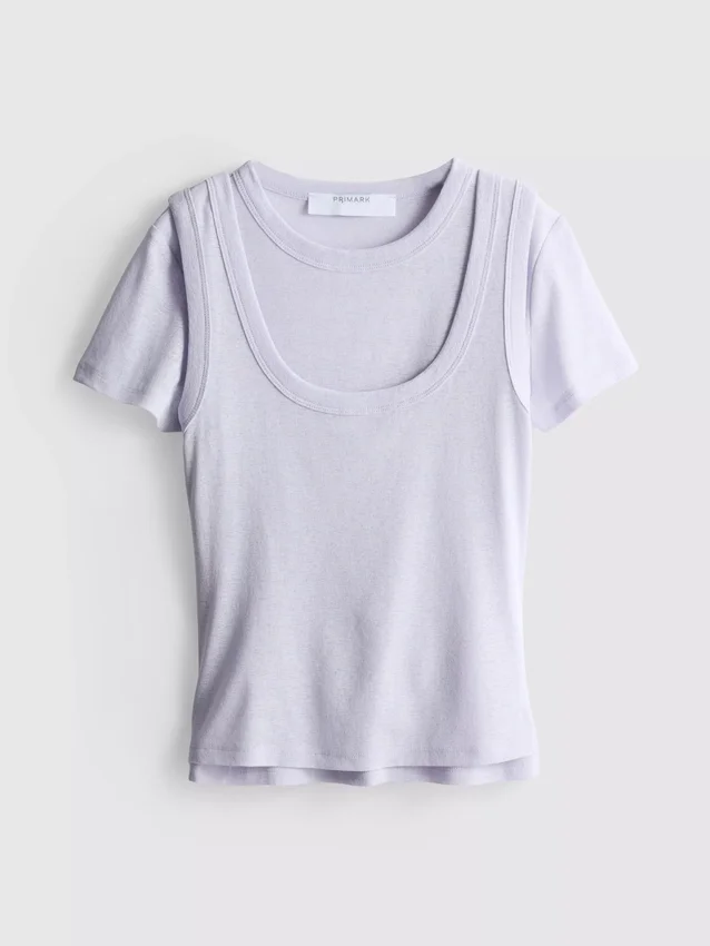 Camisola sem mangas de dupla camada