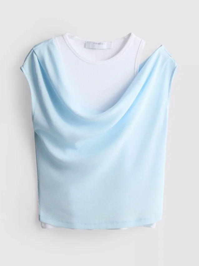 Camisola sem mangas de dupla camada