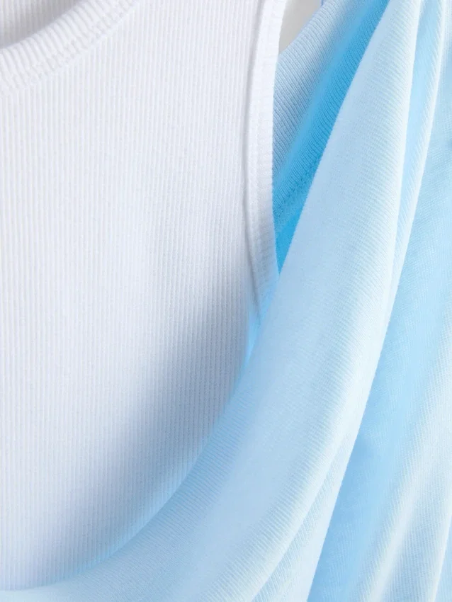 Camisola sem mangas de dupla camada