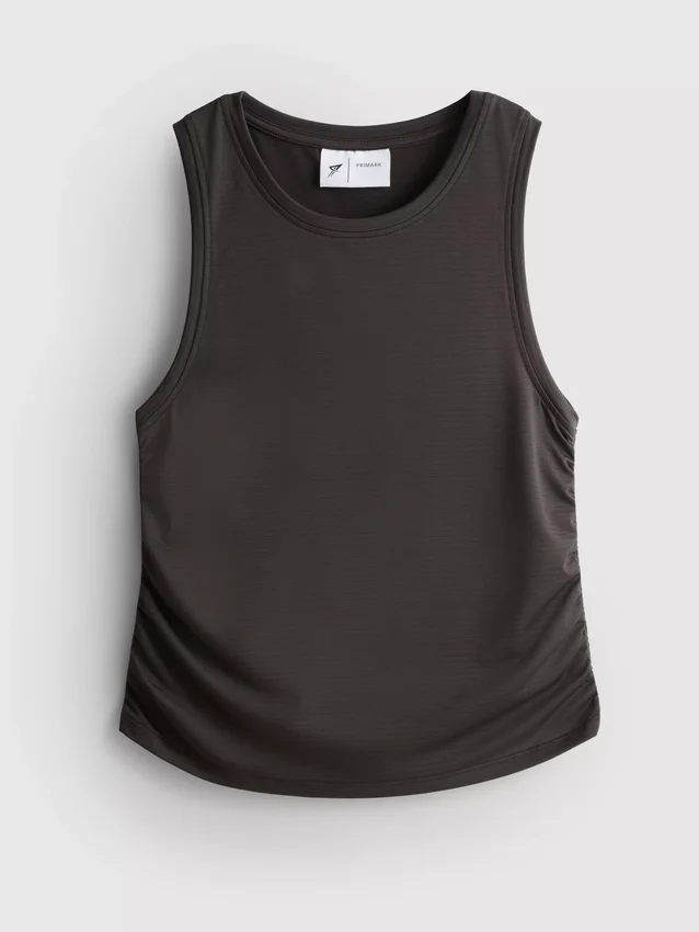 Camisola sem mangas desportiva com franzido