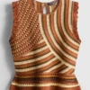 Camisola sem mangas em malha com ponto curvo